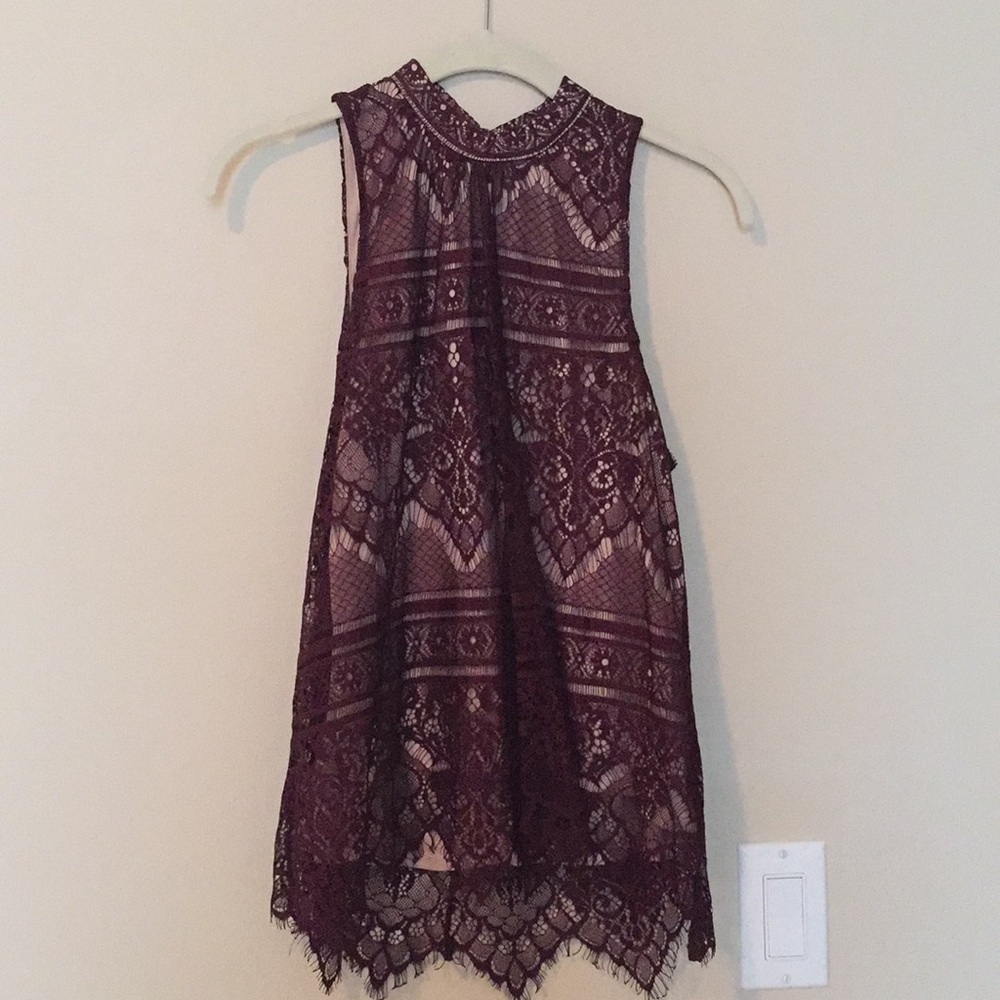 Lauren Conrad, lace, high neck tank